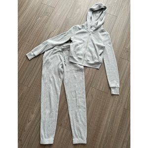 Aritzia TNA Waffle Zip Hoodie & Joggers set